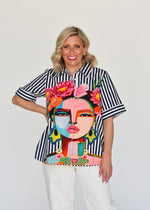 Liv & Milly Frida Navy Short Sleeve Shirt