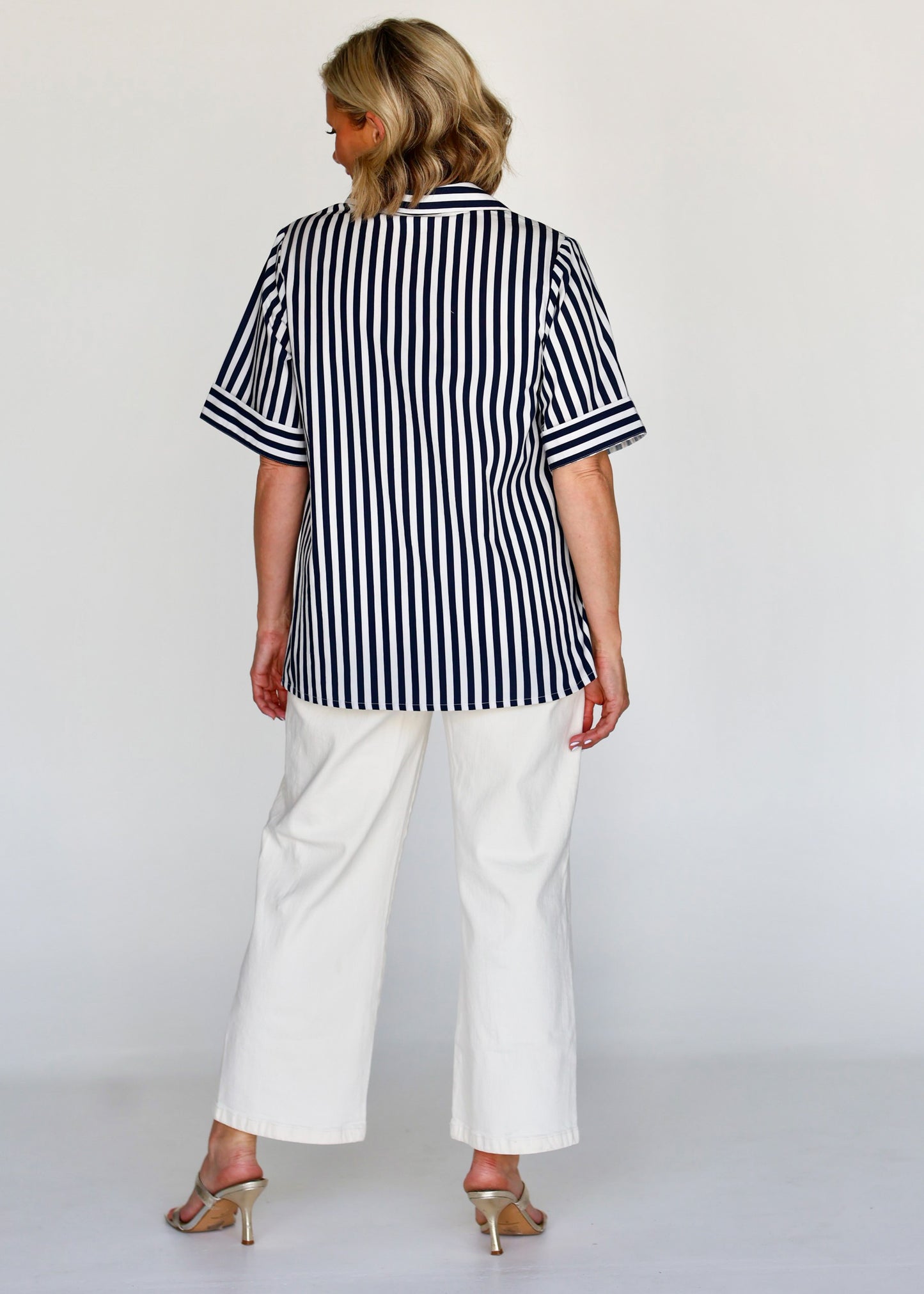 Liv & Milly Frida Navy Short Sleeve Shirt