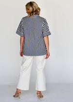 Liv & Milly Frida Navy Short Sleeve Shirt