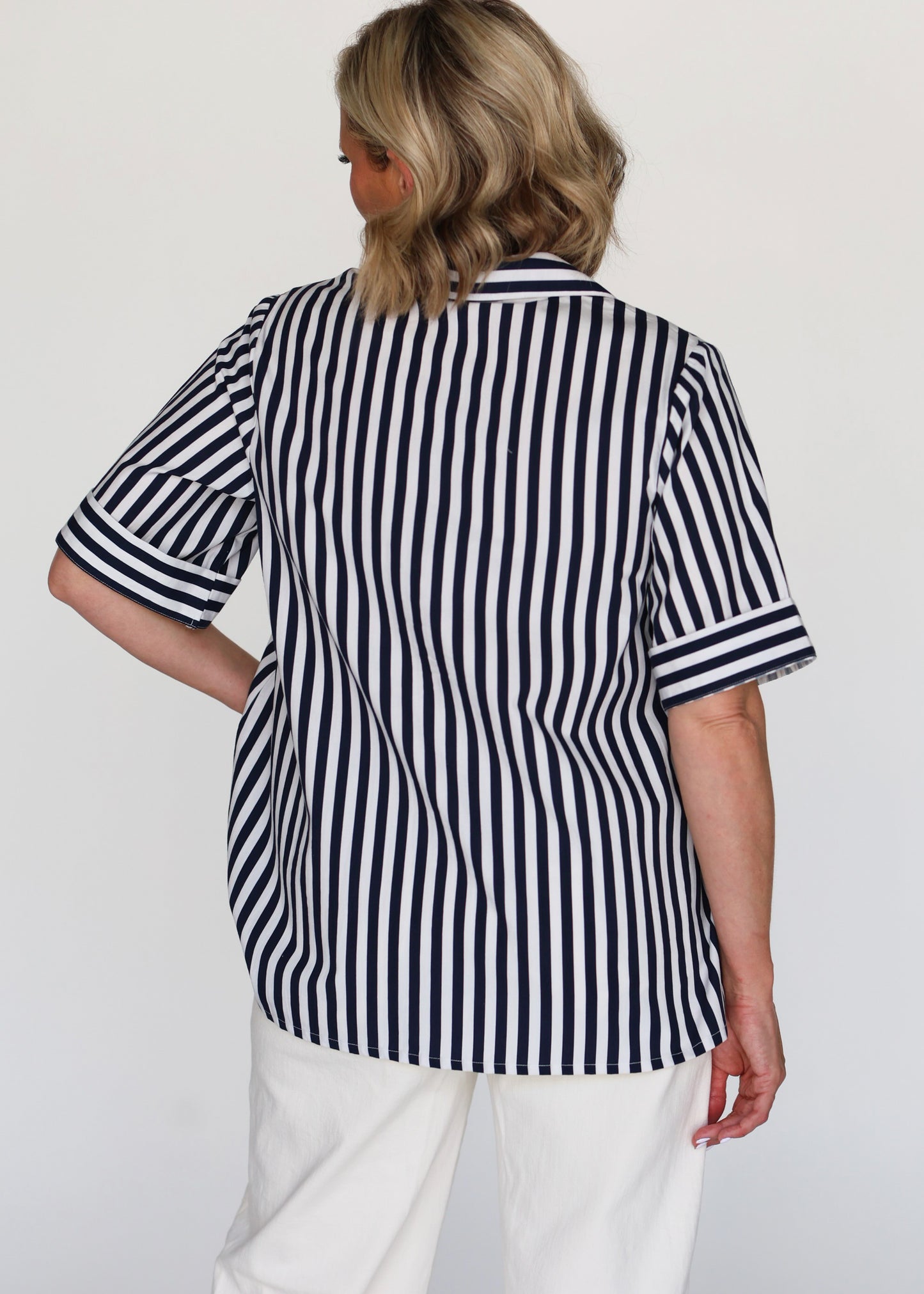 Liv & Milly Frida Navy Short Sleeve Shirt