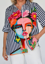 Liv & Milly Frida Navy Short Sleeve Shirt