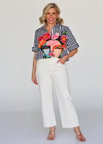Liv & Milly Frida Navy Short Sleeve Shirt