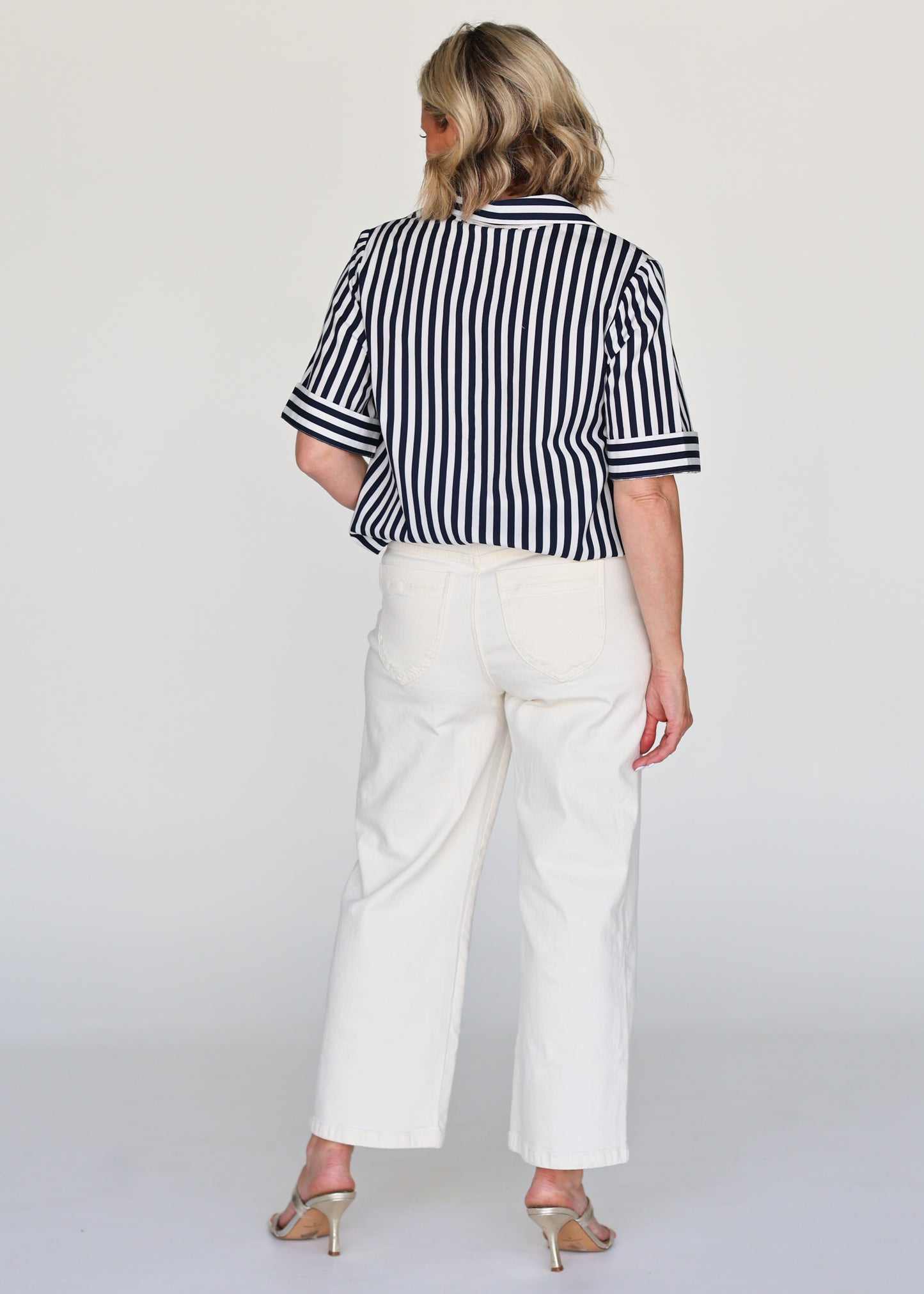 Liv & Milly Frida Navy Short Sleeve Shirt