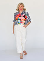 Liv & Milly Frida Navy Short Sleeve Shirt