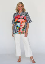 Liv & Milly Frida Navy Short Sleeve Shirt
