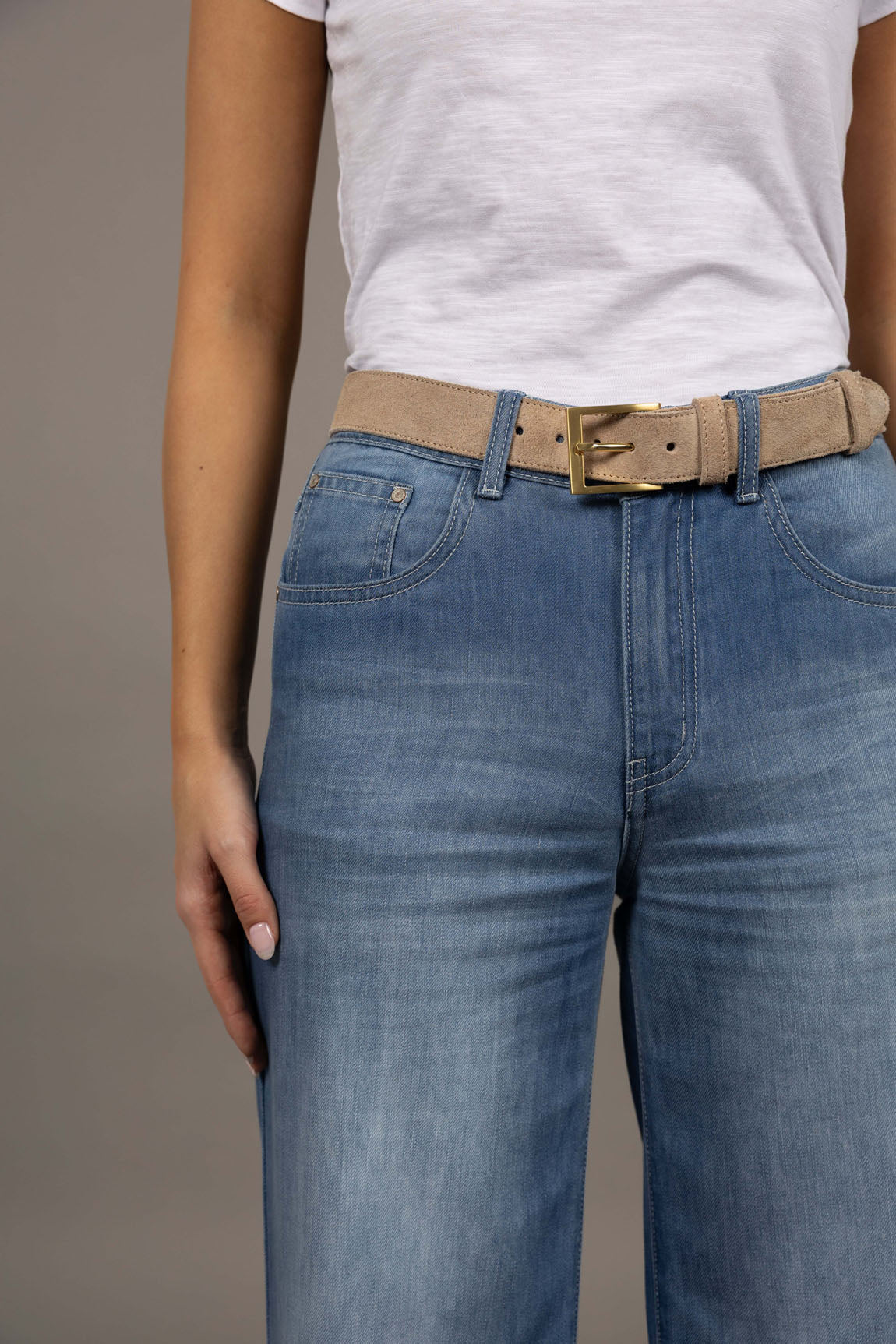 Classic Suede Belt from Humidity Lifestyle - Stone