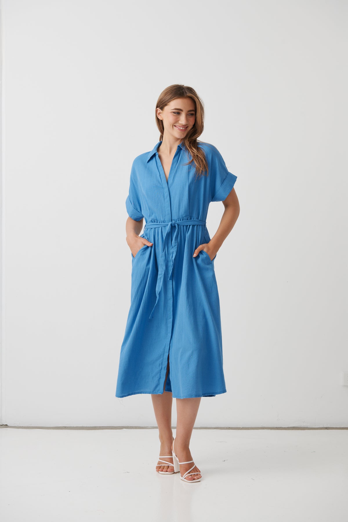 Holmes & Fallon Linen blend Shirt dress