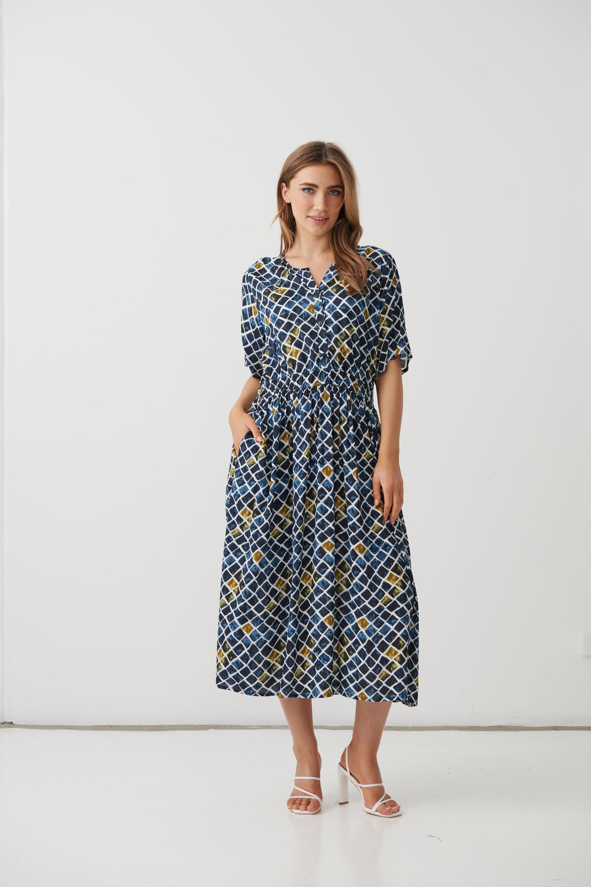 Holmes & Fallon Printed Dress with Sequin Detail