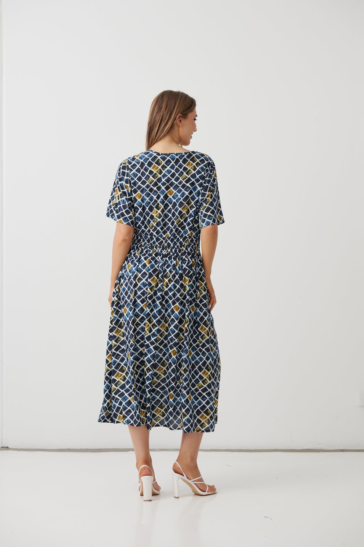 Holmes & Fallon Printed Dress with Sequin Detail