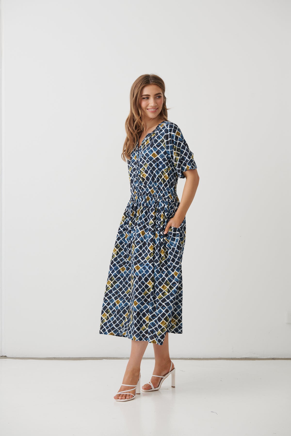 Holmes & Fallon Printed Dress with Sequin Detail