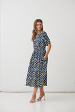 Holmes & Fallon Printed Dress with Sequin Detail