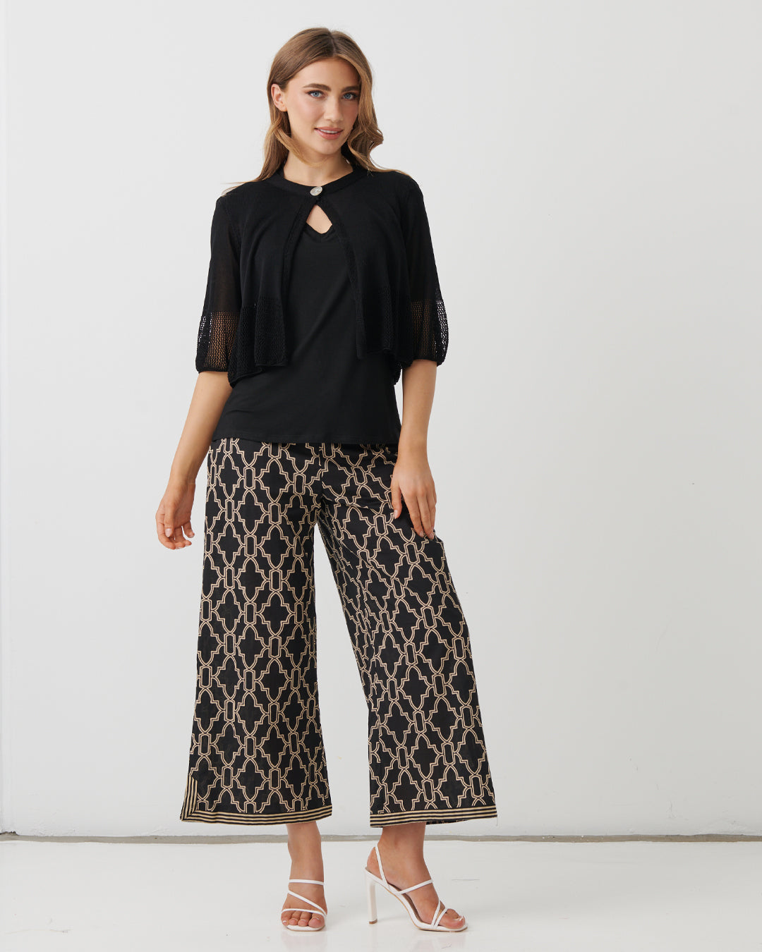 Holmes and Fallon Crochet Jacket Black