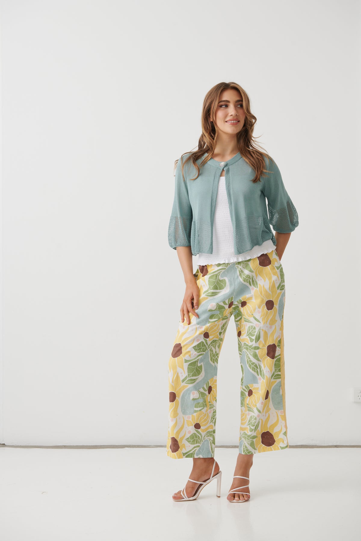 Holmes and Fallon Crochet Jacket - Seafoam