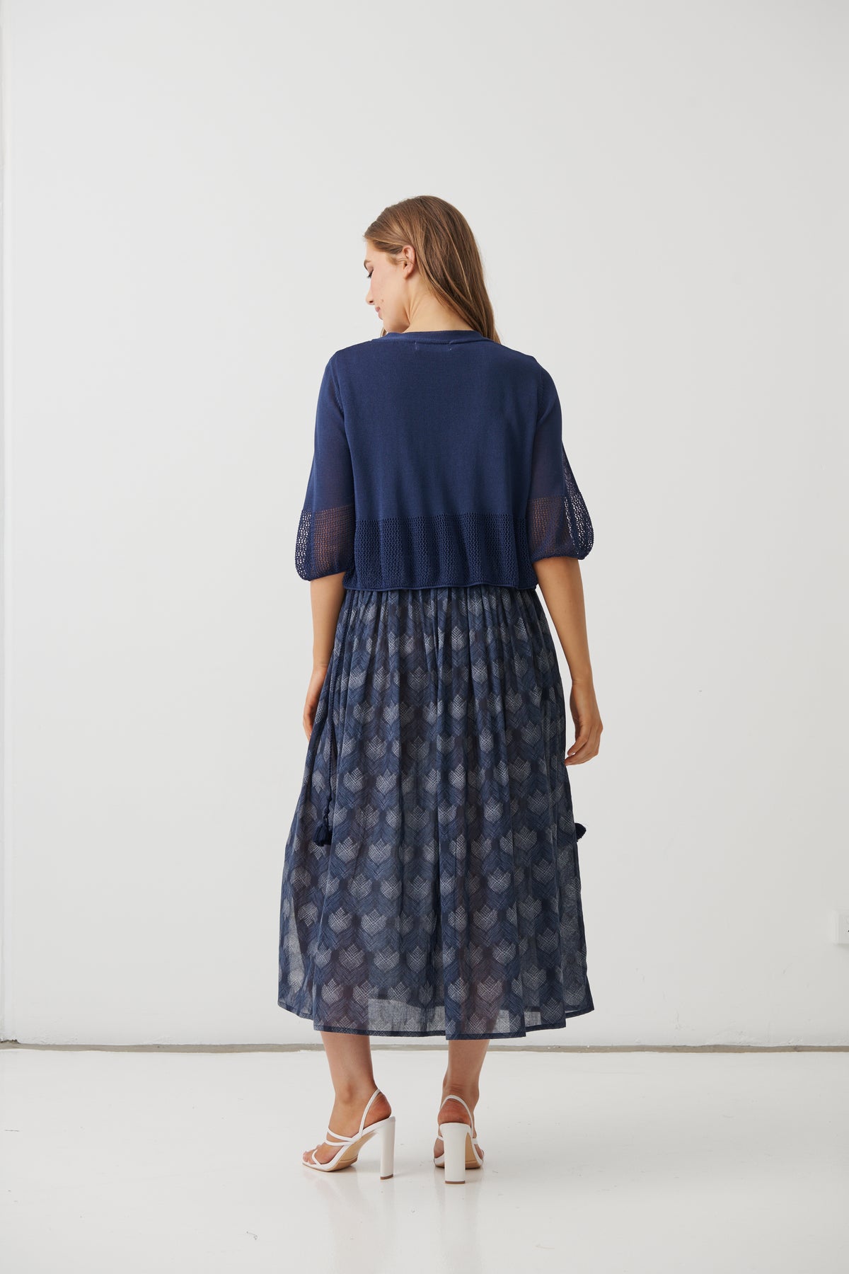 Holmes and Fallon Crochet Jacket - Navy