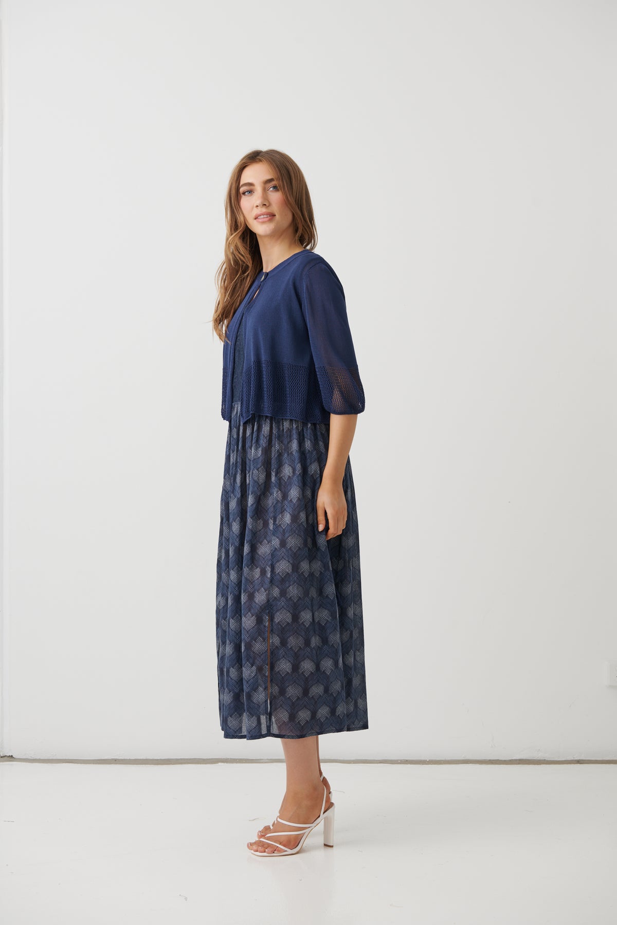 Holmes and Fallon Crochet Jacket - Navy