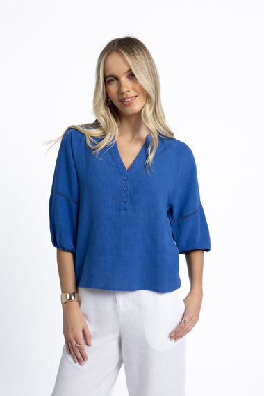 NIXIE BLOUSE- Royal Blue