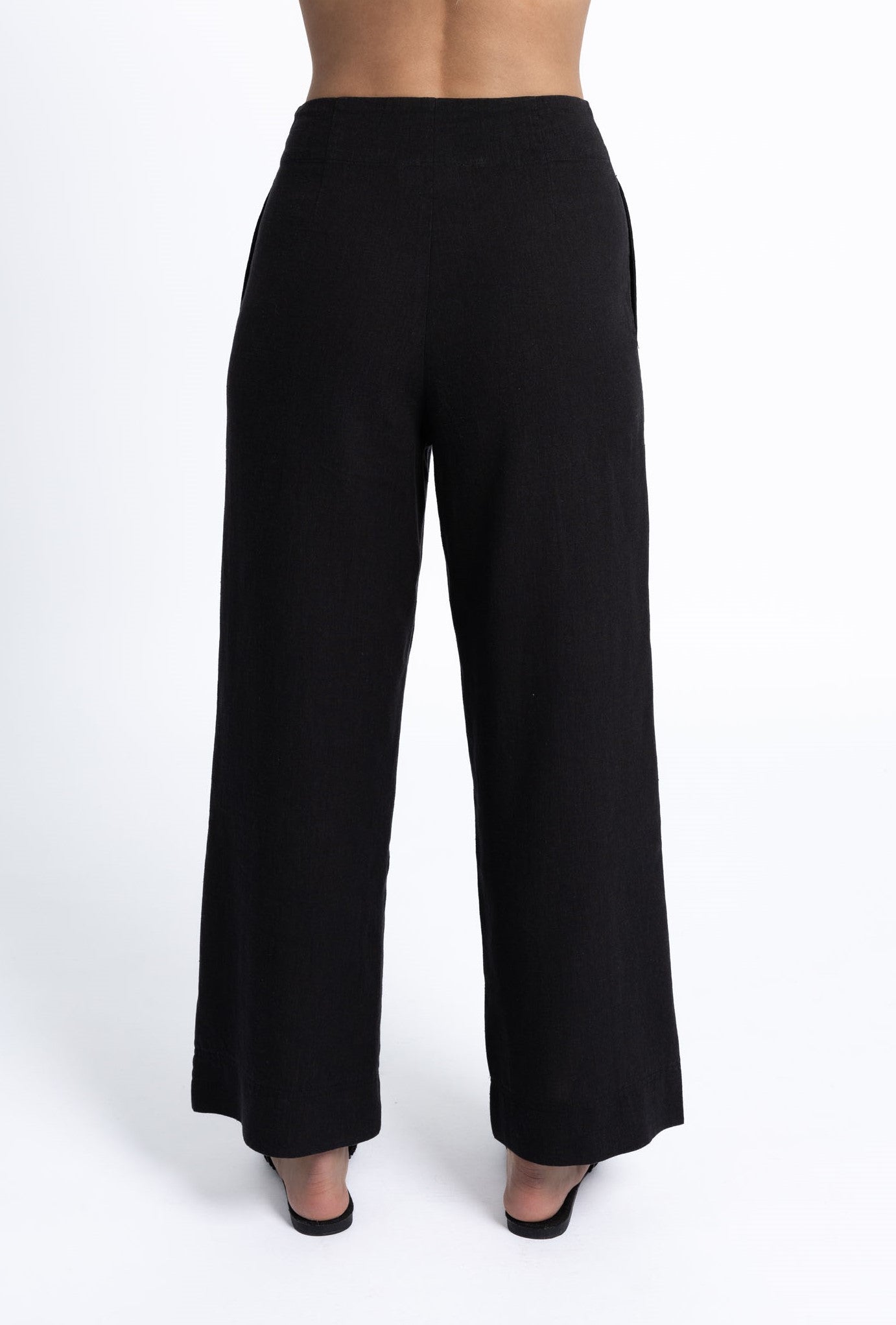 FLEETWOOD LINEN PANT - BLACK