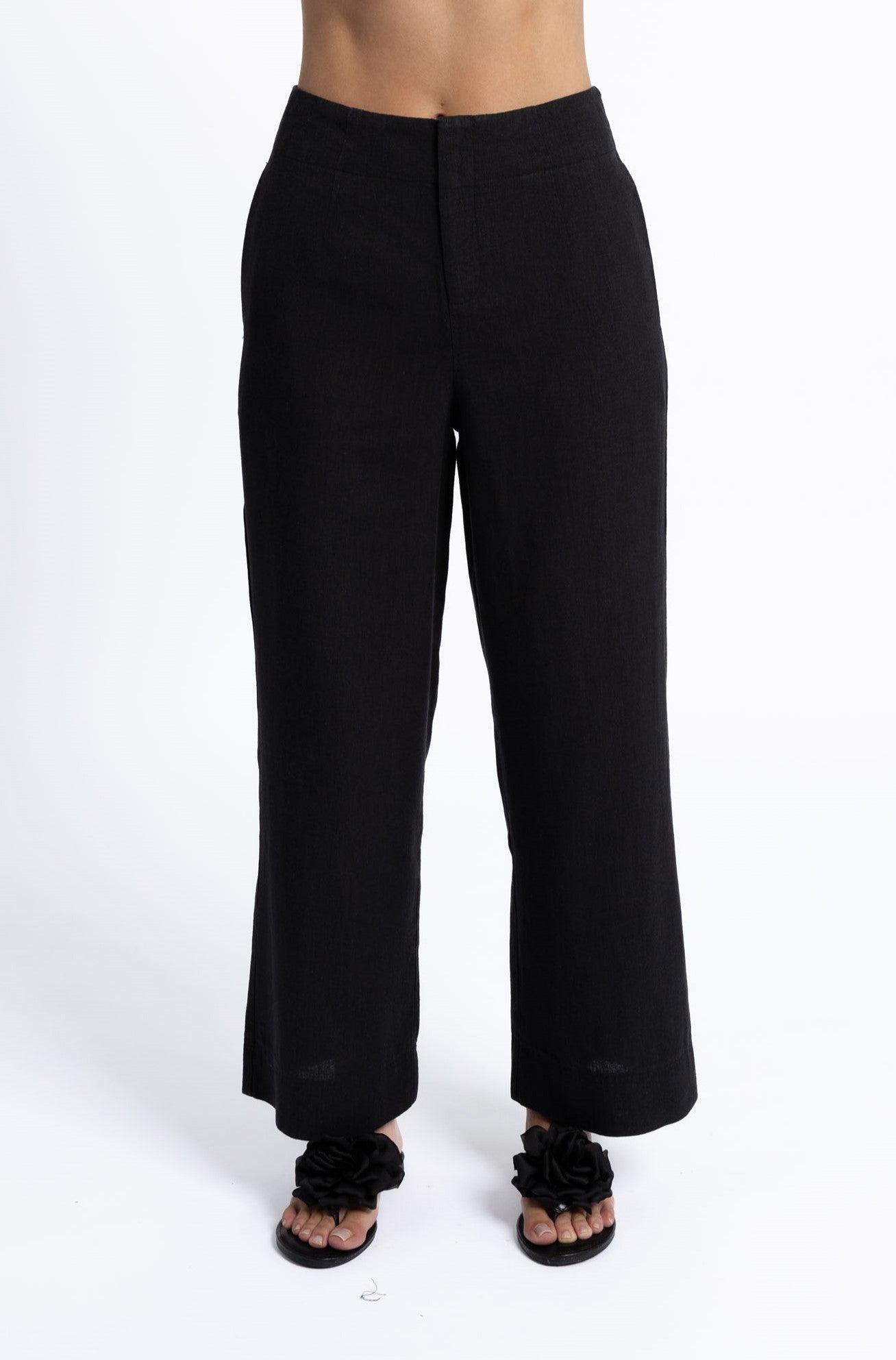 FLEETWOOD LINEN PANT - BLACK