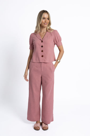 FLEETWOOD LINEN PANT - Rose