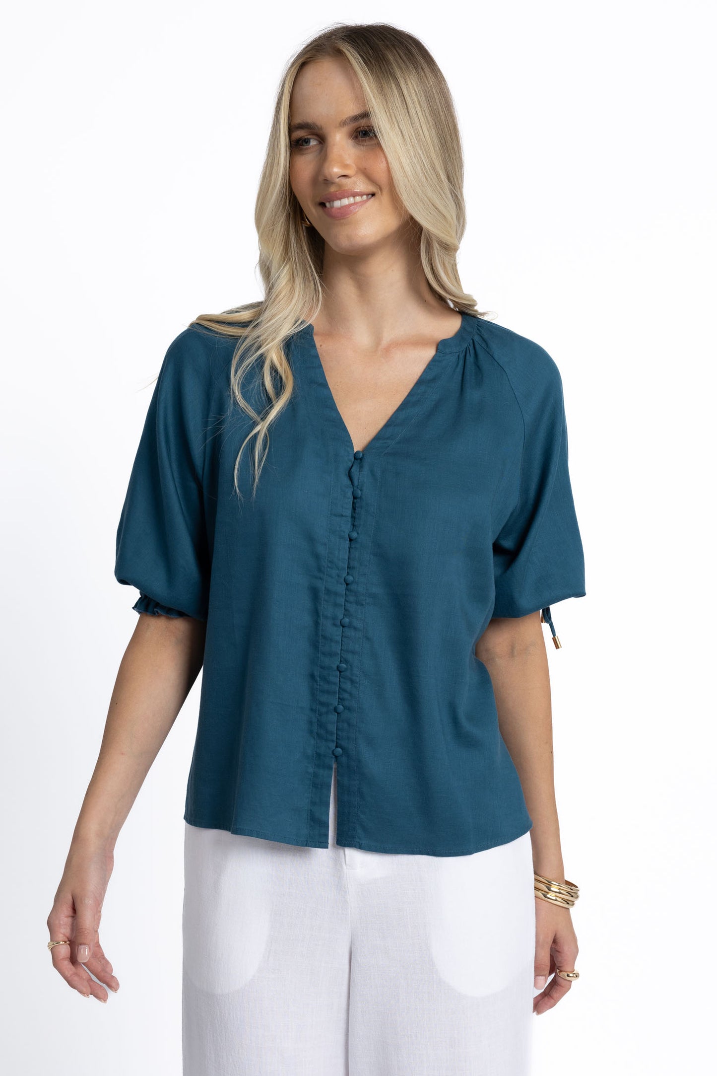 REECE BLOUSE - TEAL