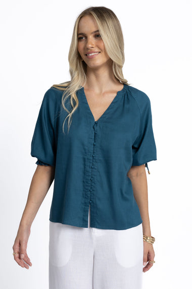 REECE BLOUSE - TEAL