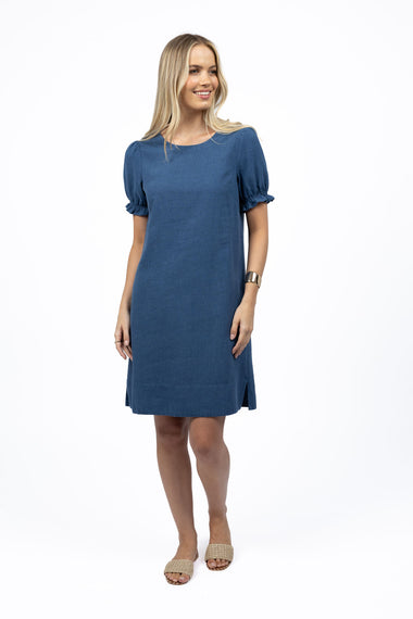 SANA SHIFT DRESS - Ocean Blue