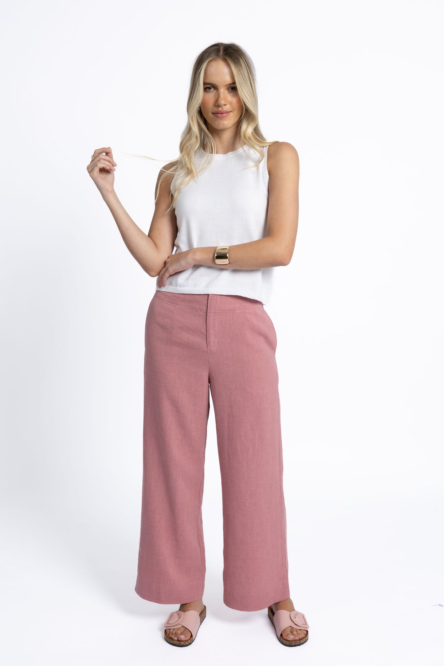 FLEETWOOD LINEN PANT - Rose