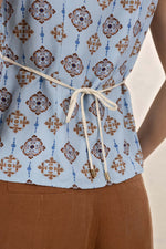 Vintage Tales Top from Humidity Lifestyle - Blue/Cream