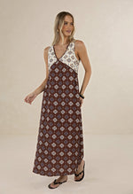 Vintage Tales Maxi Dress from Humidity Lifestyle - Chocolate/Cream