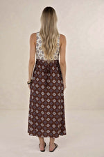 Vintage Tales Maxi Dress from Humidity Lifestyle - Chocolate/Cream
