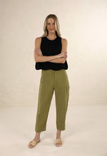 Huxe Linen Blend Pant from Humidity Lifestyle - Olive