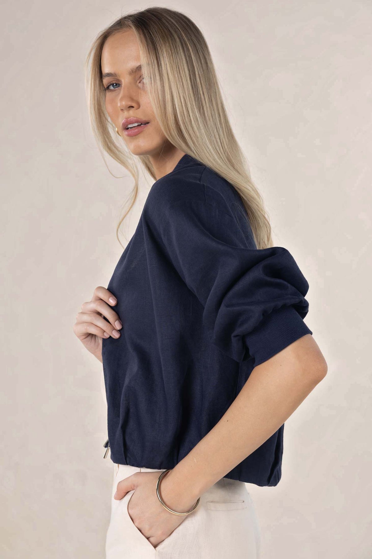 Arden Bomber Jacket from Humidity Lifestyle - Navy