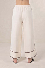 Lugano Linen Pant from Humidity Lifestyle - Cream/chocolate