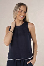 Lugano Top from Humidity Lifestyle - Navy/White