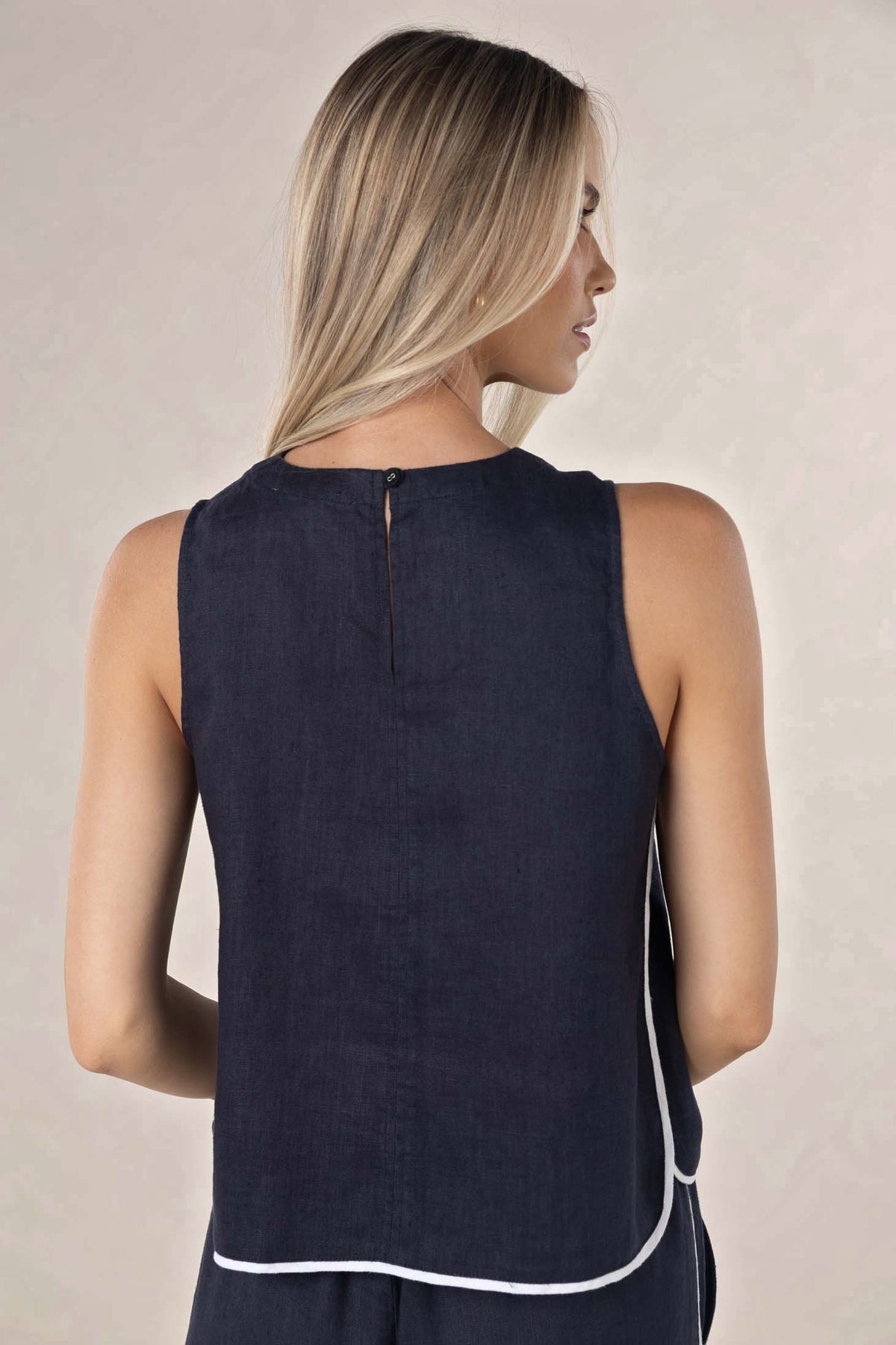 Lugano Top from Humidity Lifestyle - Navy/White