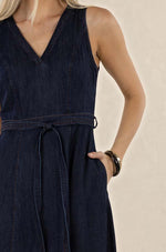 Ivy Denim Midi Dress from Humidity Lifestyle - Dark Denim