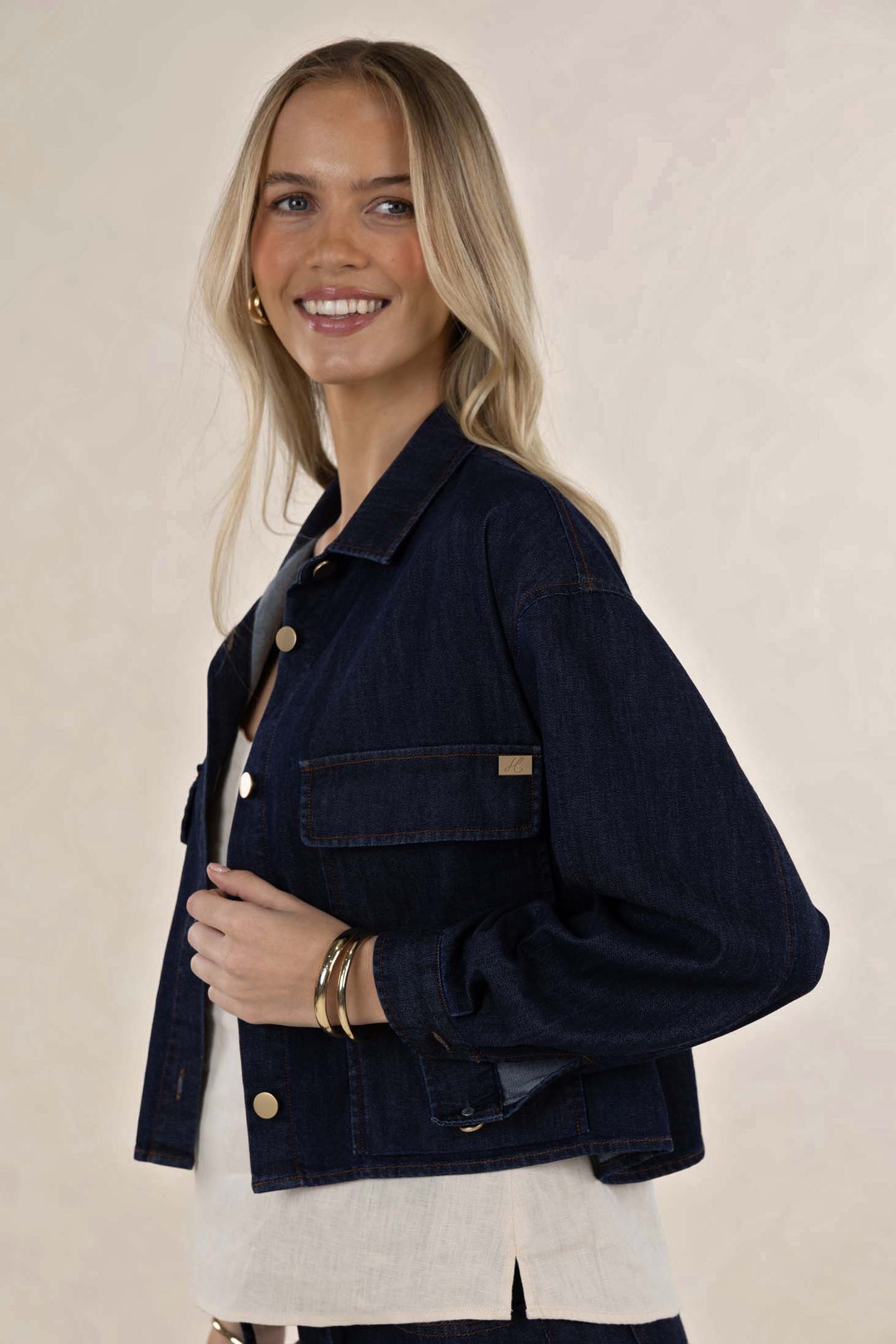Ivy Denim Jacket from Humidity Lifestyle - Dark Denim