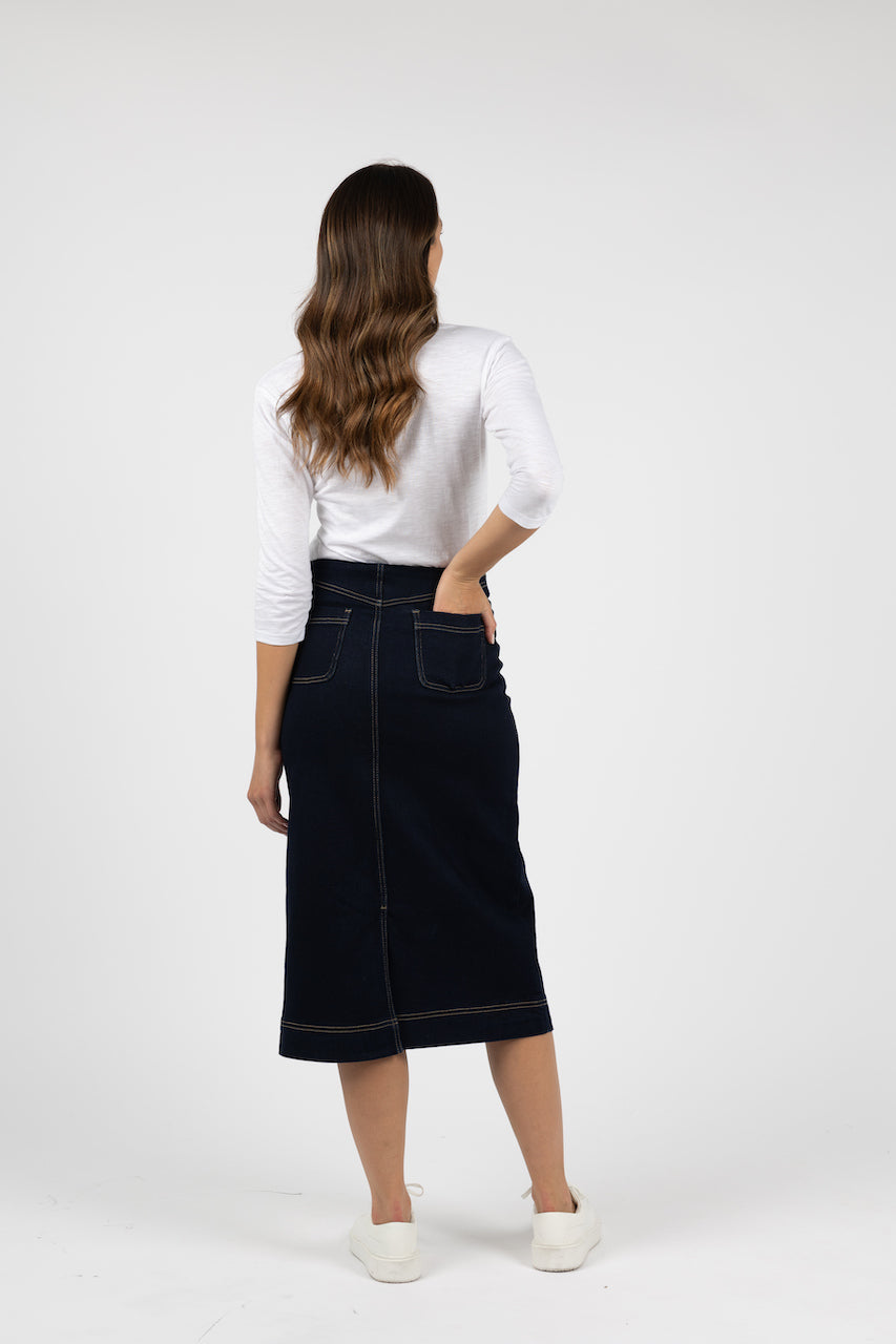 Nevada Skirt - Black Denim