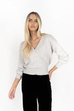 Mika Wrap Top - Light Grey