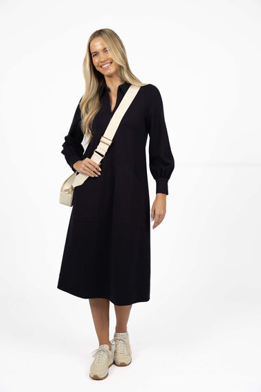 Dune Midi Dress from Humidity Lifestyle - Navy colour