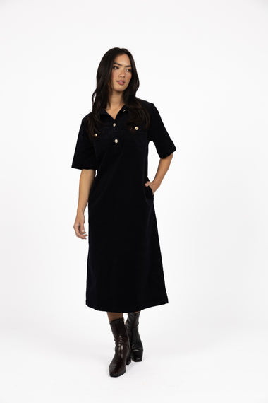 Amici Cord Dress from Humidity Lifestyle - Indigo