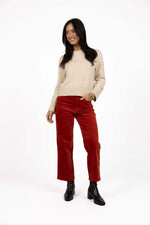 Va Va Velour Pant from Humidity Lifestyle - Rust Colour