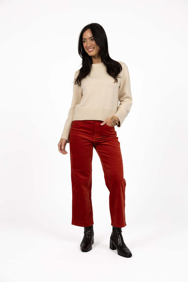 Va Va Velour Pant from Humidity Lifestyle - Rust Colour