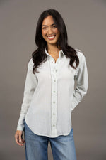 Nala Striped Linen blend Shirt from Humidity Lifestyle - Green Stripe