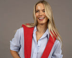 Nala Striped Linen blend Shirt from Humidity Lifestyle - Sky Blue Stripe