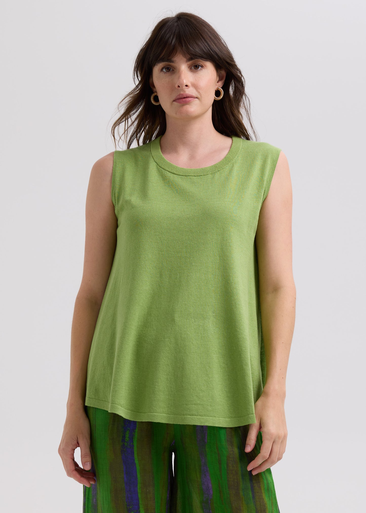 LD & Co Linen A-Line top - Light Cyan