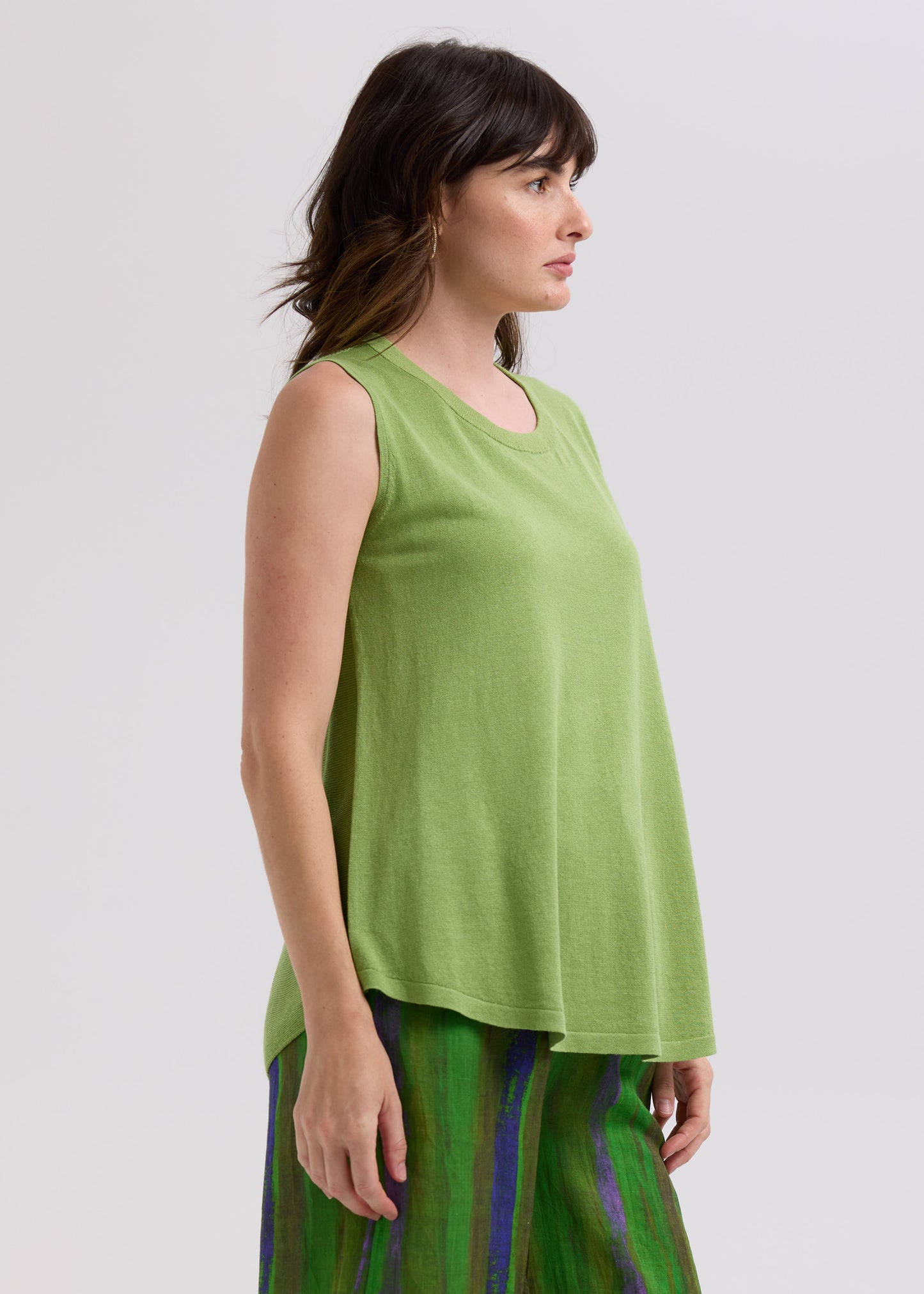 LD & Co Linen A-Line top - Leaf