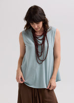 LD & Co Linen A-Line top - Light Cyan
