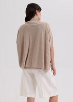 LD & Co Linen Blend Tie Cardigan - Taupe