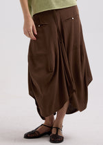 LD & Co Drape Bottom Skirt - Cocoa colour